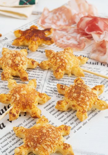 Receta Copos de nieve de hojaldre con parmesano