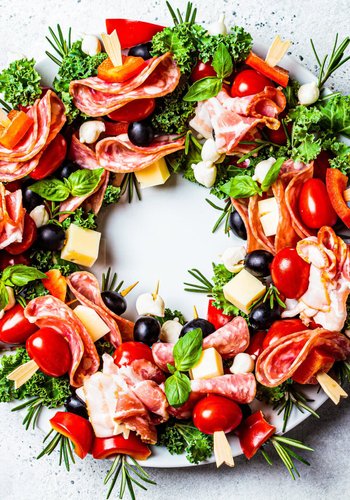 Receta Corona de aperitivo de Navidad