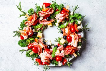 Receta Corona de aperitivo de Navidad