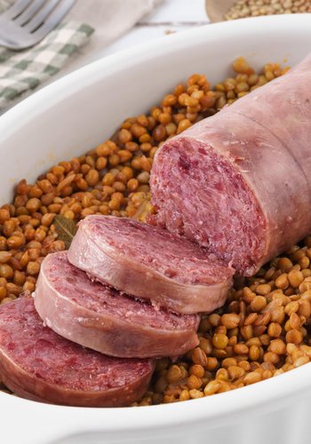 Receta Cotechino con lentejas
