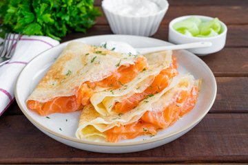 Receta Crepes de salmón
