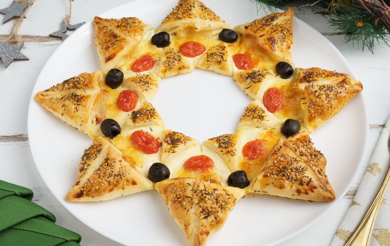 Entrante de Navidad: estrella de hojaldre
