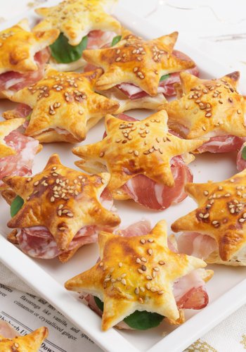Receta Estrellas de hojaldre rellenas