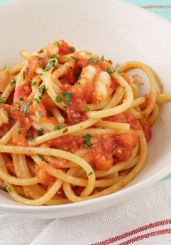 Receta Espaguetis con langostinos
