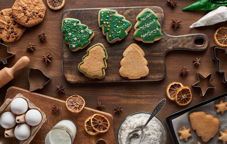 Receta de galletas glaseadas en forma de árbol de Navidad