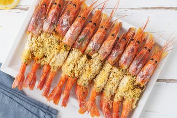 Receta Gambones gratinados al horno