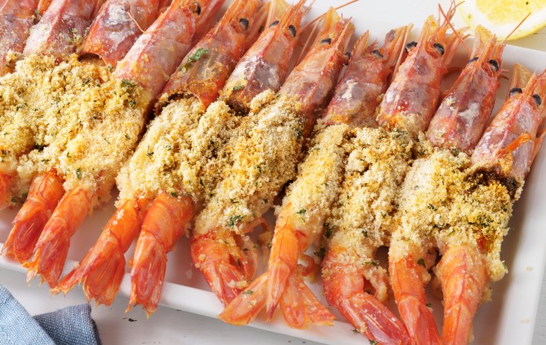 Receta de los gambones gratinados al horno