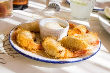 Receta Langostinos en pasta kataifi