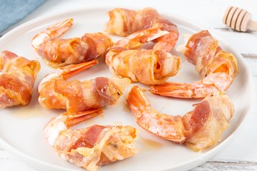 Receta Langostinos envueltos en panceta
