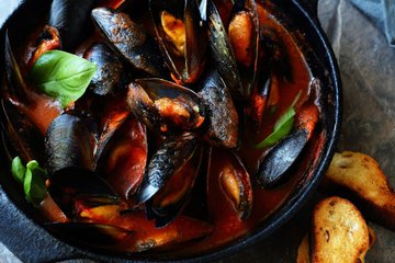 Receta Mejillones con tomate