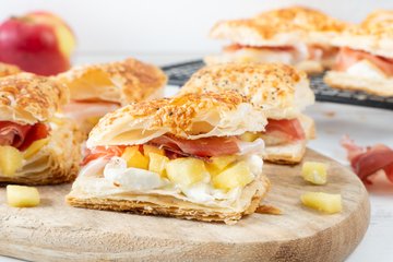 Receta Milhojas de speck, manzana y ricotta