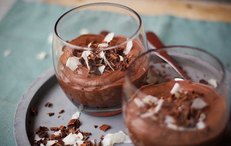 Receta de mousse de chocolate y coco