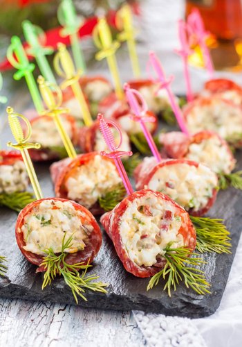 Receta Rollitos de salami y ensaladilla rusa