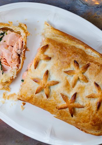 Receta Salmón en hojaldre con espinacas