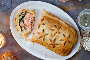 Receta Salmón en hojaldre con espinacas