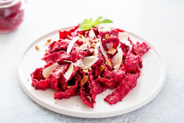 Receta Reginette de remolacha con nueces