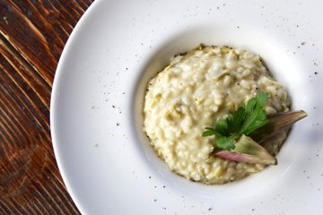 Receta Risotto de alcachofas con fondue de queso