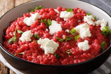 Receta Risotto de remolacha con mousse de queso de cabra