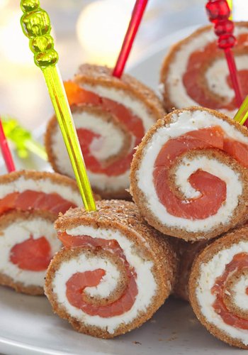 Receta Rollitos de salmón y queso