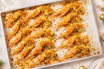 Receta Rollitos de calabacín con gambas