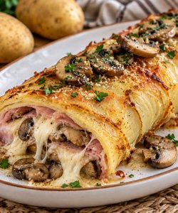 Receta Rollo de patata, champiñones y scamorza