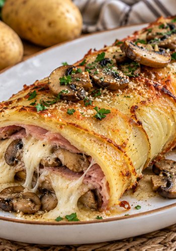 Receta Rollo de patata, champiñones y scamorza