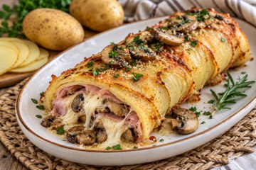 Receta Rollo de patata, champiñones y scamorza