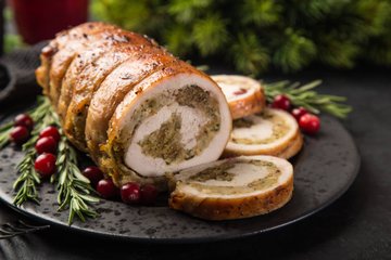 Receta Rollo de pavo asado relleno