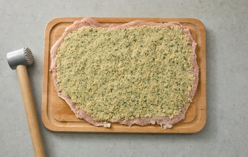 Rollo de pavo asado relleno: paso 4
