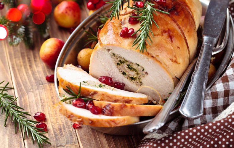 Receta del rollo de pavo relleno
