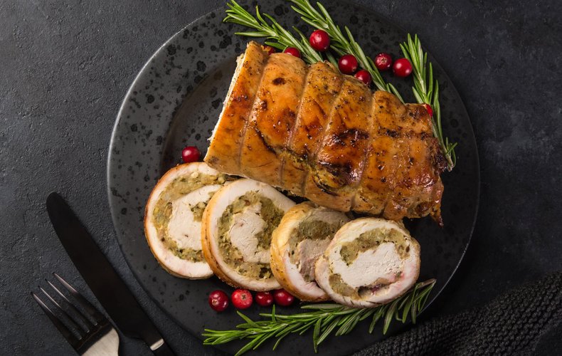Rollo relleno de pavo
