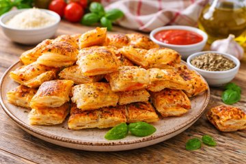 Receta Saladitos de hojaldre a la pizzaiola rapidísimos