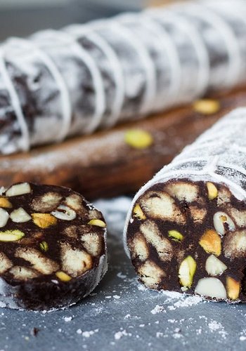 Receta Salami de chocolate con pistachos
