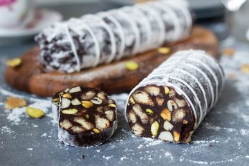 Receta Salami de chocolate con pistachos