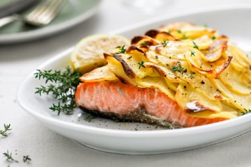 Receta Salmón en costra de patatas