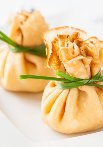 Receta Saquitos de crepes de boletus y ricotta con salsa de Grana Padano