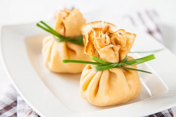 Receta Saquitos de crepes de boletus y ricotta con salsa de Grana Padano