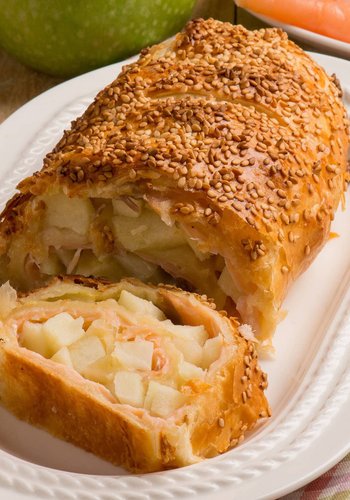 Receta Strudel salado de manzanas verdes y salmón