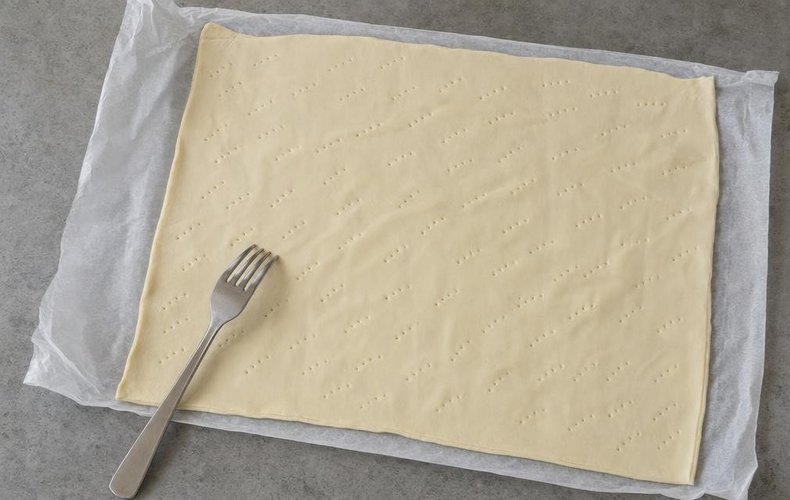 Strudel salado de manzanas verdes y salmón: paso 1