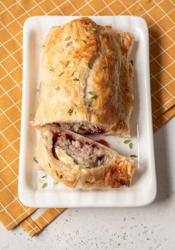 Receta Strudel salado de salchicha y arándanos rojos