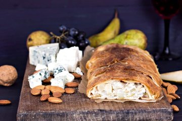 Receta Strudel salado de gorgonzola y pera