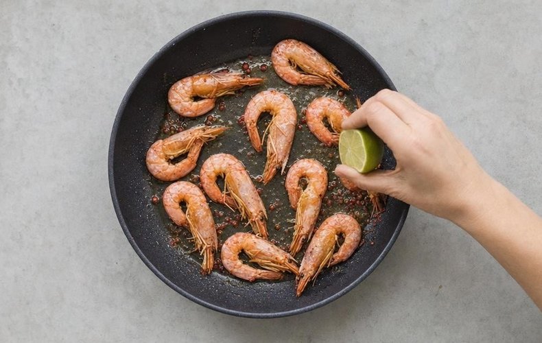 Tagliatelle verdes con gambas: paso 3