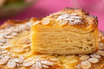 Receta Tarta de mil capas de manzana y almendras