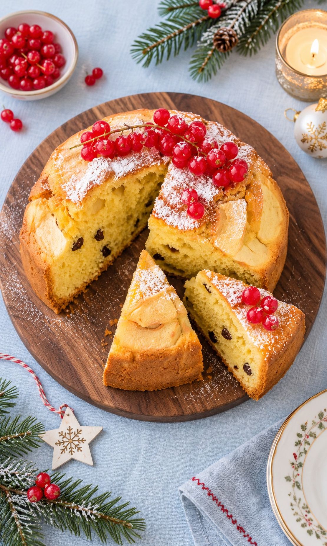 Tarta panettone con manzanas