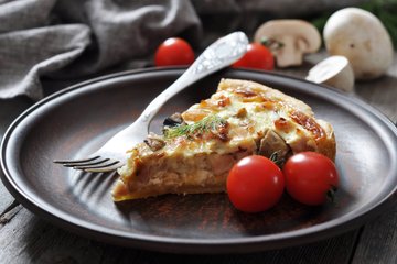 Receta Tarta salada de champiñones, ricotta y jamón cocido