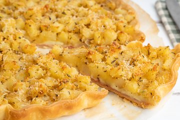 Receta Tarta salada de jamón y patatas