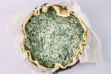 Preparación de la tarta salada de ricotta y espinacas, foto 8