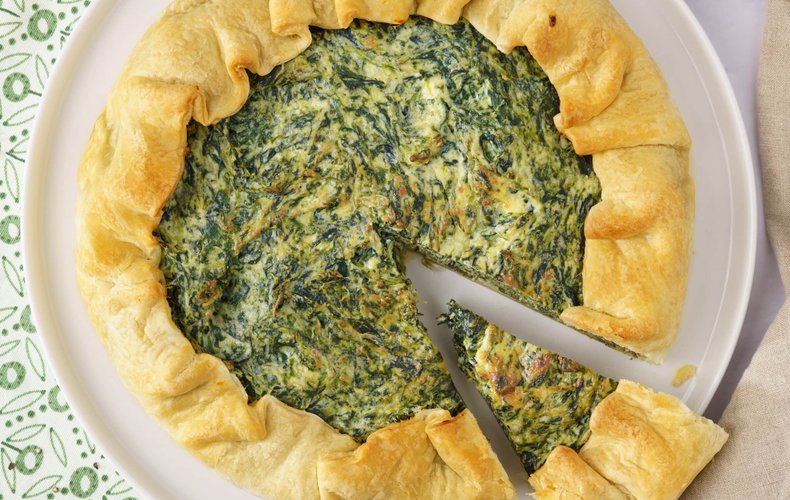Tarta salada de hojaldre con ricotta y espinacas