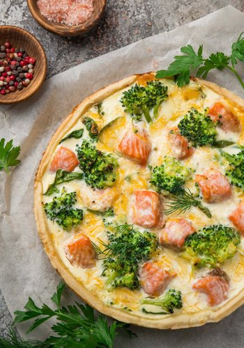 Receta Tarta salada de salmón, brócoli y espinacas