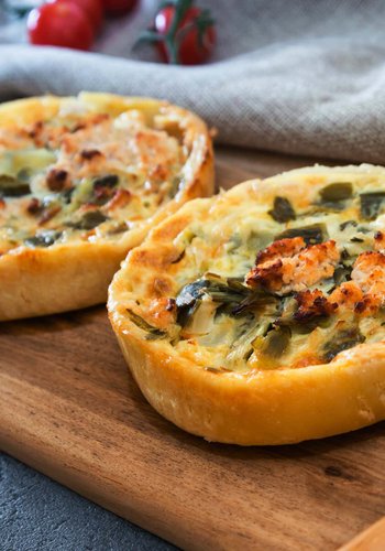 Receta Tartaletas saladas de puerro y salmón